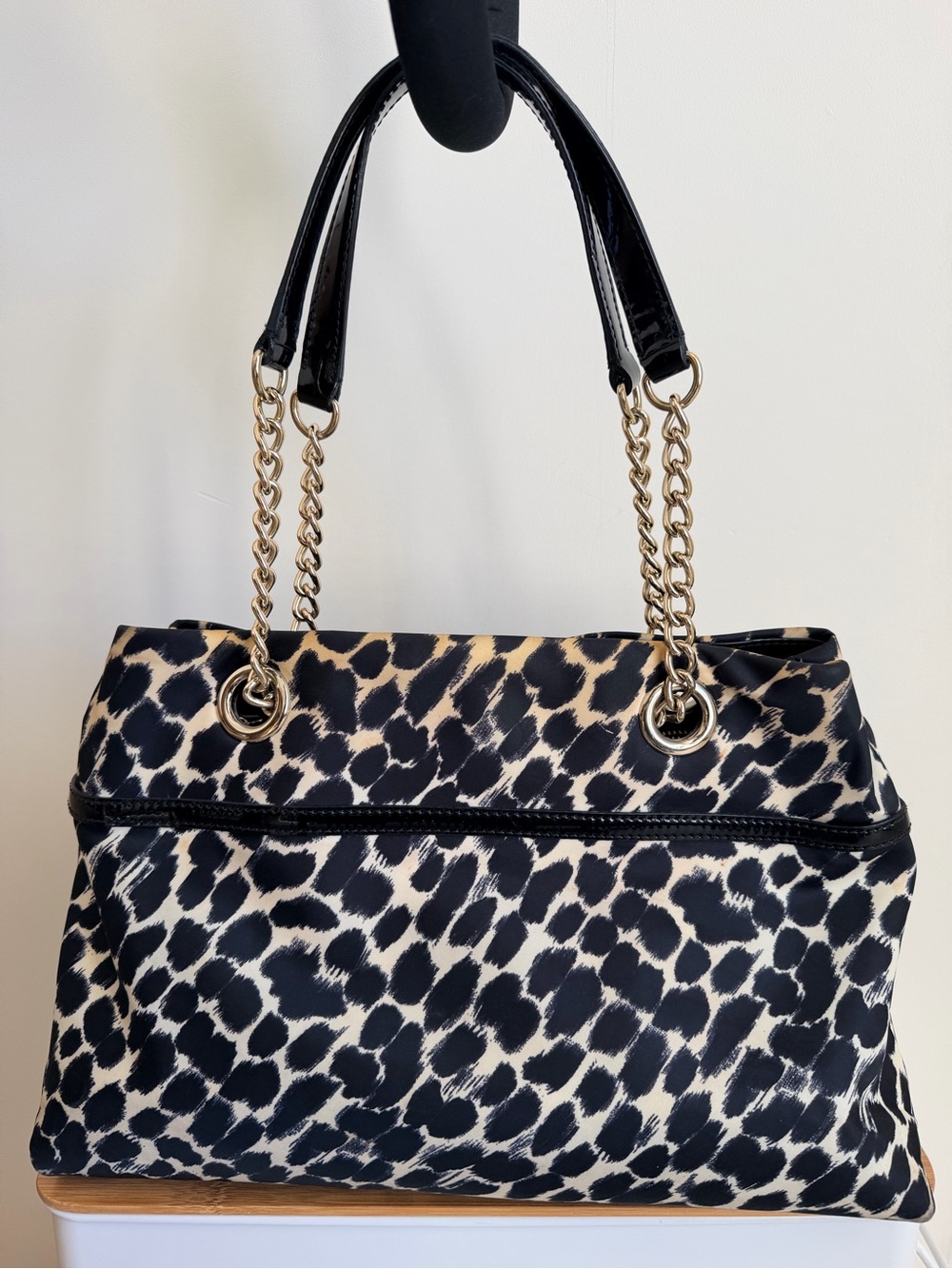 Kate Spade Leopard Print Tote – Gold Chain Strap Shoulder Bag - Picture 2 of 4